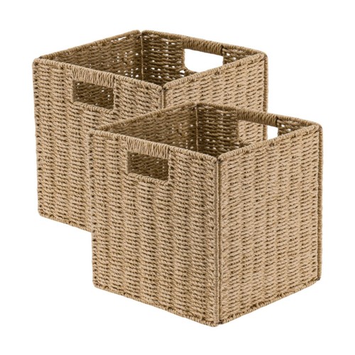 Faux wicker baskets - 2x,