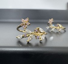 Gold Amethyst Flower Ring