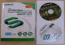 Gigabyte M61P-S3 AMD socket AM2 motherbard user's manual & driver CDs.