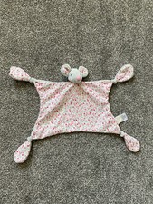 Jojo Maman Bebe Grey Pink Flowers Mouse Hug Toy Comforter Blanket Floral Blankie
