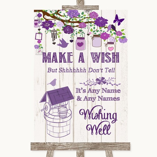 Purple rustic wood wishing - purple,