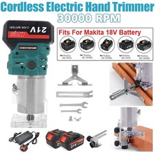 21V Cordless Wood Trimmer 1/4" Hand Palm Router Laminate Trimmer With 2 Battery