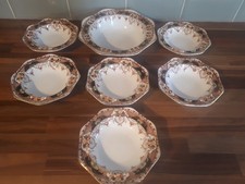 Burgess Bros Carlisle Ware Bowl Set - 1 x Serving Bowl 6 x Dessert Bowls VGC