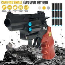 Toy Pistol With 360° Rotating Magazine 12 Foam Soft Bullet Toy Revolver Kid Gift