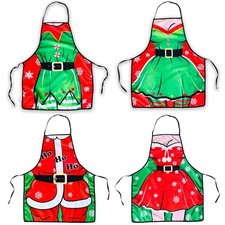 Funny Christmas Apron Novelty Fancy Dress Costume Accessory Santa Elf