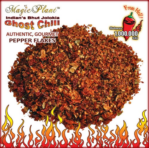 Smoked ghost pepper flakes - smoked,