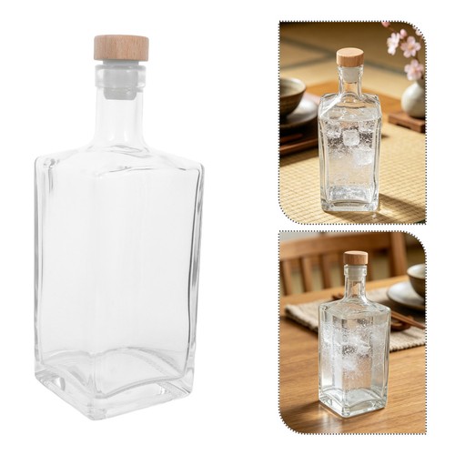 2pcs clear glass bottles - clear,