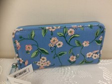 Cath Kidston purse large wallet Forget me not flower zip coin Christmas Gift