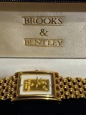 WOMENS BROOKS & BENTLEY FOOTPRINTS WATCH 1G 24K GOLD INGOT QUARTZ NEW