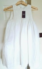  Polo Ralph Lauren Girls Smocked Embroidered White Dress US 16, UK 12-14 Years 