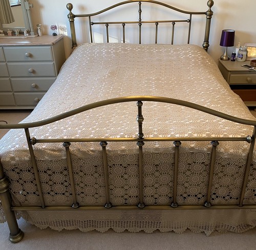 Hand crocheted king size ecru - hand,