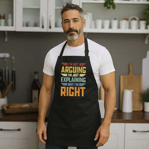 Mens black cooking apron funny - apron,
