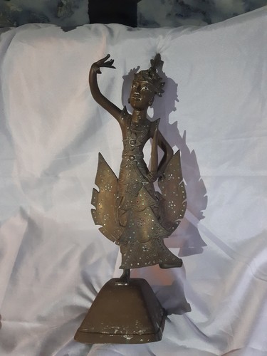 Old bronze brass asian dancing - brass,