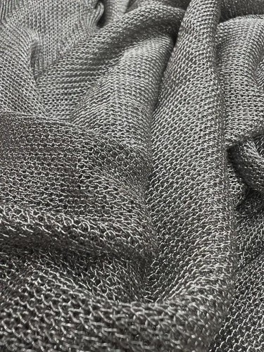 Metallic chainmail fabric - metallic,