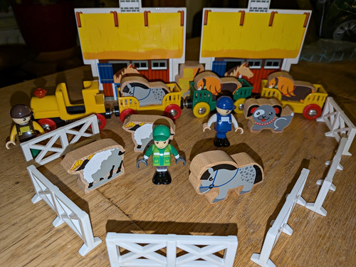 Brio wooden farm train set - farm,