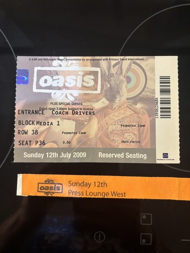 Oasis vip guest ticket - ticket,