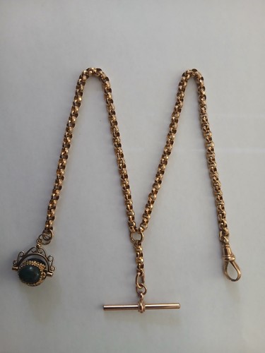 9ct gold double - 9ct, albert