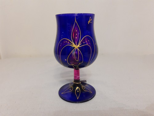 Blue wine glass goblet - blue,