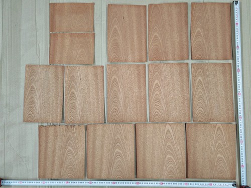 Pcs mahogany veneer offcuts - 14,