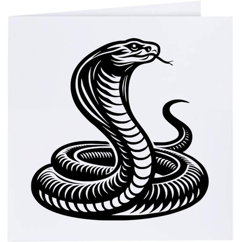 Coiled cobra snake - snake', greeting