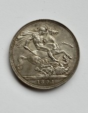 1891 Victoria Crown – Jubilee Head – Sterling Silver – VF+