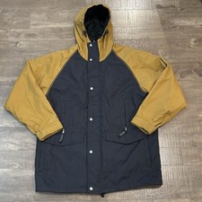 Powderhorn Hooded Winter Jacket Mens Medium BLACK Snow Water Repellent G3