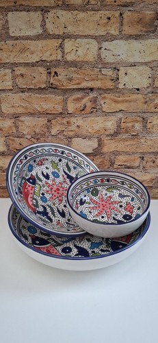 Tunisian hand made painted set - tunisian,