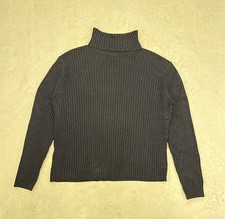 Vintage Y2K GAP Women’s Turtleneck Blue Chunky Knit Pullover Sweater Size L