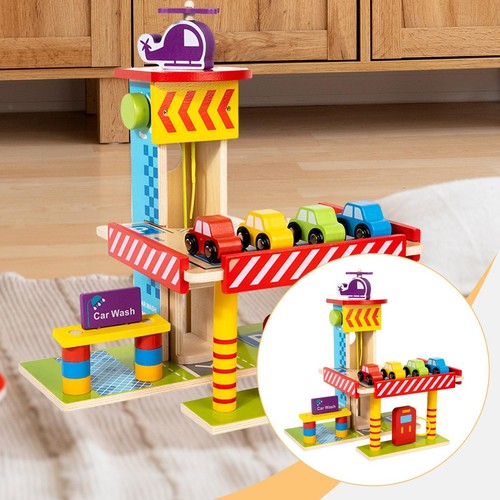 Wooden parking garage playset - parking,