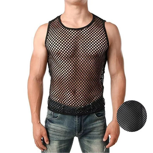Men sexy tank top - tank, transparent