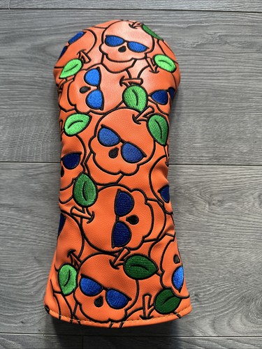 Orange skull golf driver head - orange,