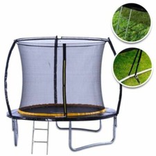 KANGA Fitness 8ft Trampoline Inc Net & Ladder (2018 Curved Shape) inc Warranty