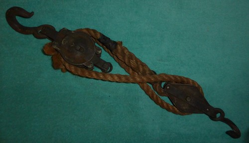 Vintage block and tackle - and,