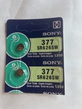 2 Pcs Sony 377/SR626W AG4 SR66 1.55V Silver Oxide Watch Batteries