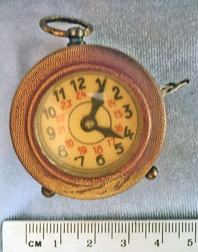 Drum form alarm clock - alarm, antique