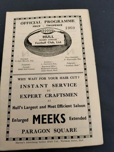Vintage rugby league - rugby, programme
