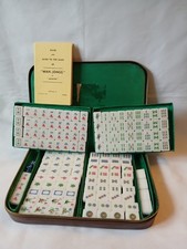 Vintage Mahjong Set 148 Black Back Tiles Carry Case Mahjong Jongg Rare See Notes