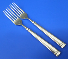 2 - Guy Degrenne ABSOLU Glossy Stainless Flatware 8" DINNER FORKS