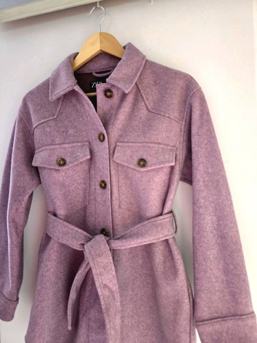 Zara pink belted shacket - pink,