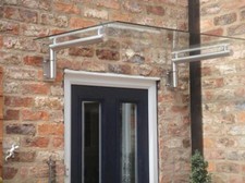 Luxury Stainless Steel + Real Glass Canopy Porch - Door Shelter /  Balcony 