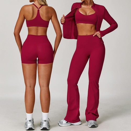 Women yoga set zipper top - yoga,