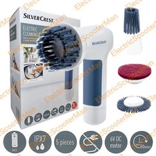 Silvercrest Electric Cleaning Brush With 4 Heads IPX7 Includes 4x AA Batteries