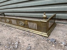 Brass Fire Fender Regency Vintage Antique Hearth Kerb Fireside 120 cm Long Heavy