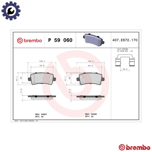 Brake pad set disc - brake, 59