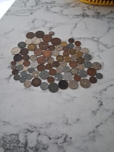 Joblot foreign old coins some - old,