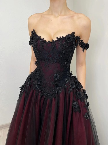 Gothic black burgundy - burgundy, wedding