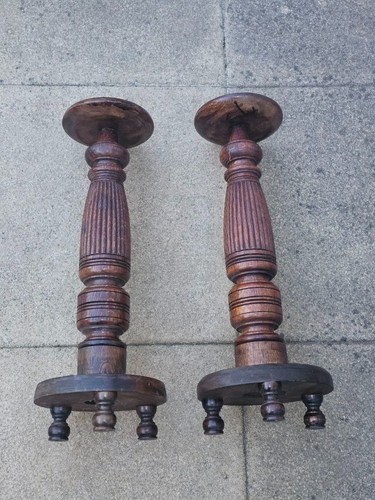 Heavy oak pedestal - pedestal, stand