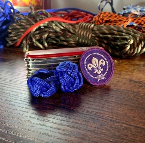 Paracord scout woggle blue - woggle,