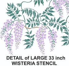 Mylar Wisteria Stencil Large Border Flower leaves wall art reusable UK seller