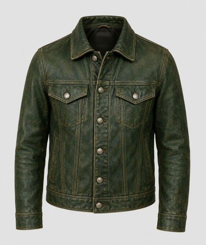 Men vintage green leather - men’s,